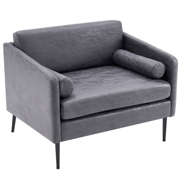 97*71*74cm 1.5 Seats Hot Stamping Cloth Surrounding Chair With Pillow Indoor Circle Chair Dark Grey