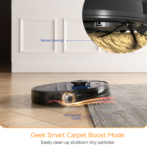 【周末无法发货，谨慎下单】Geek Smart L7 Robot Vacuum Cleaner and Mop, LDS Navigation, Wi-Fi Connected APP, Selective Room Cleaning,MAX 2700 PA Suction, Ideal for Pets and Larger Home(Banned from selling on Amazon）