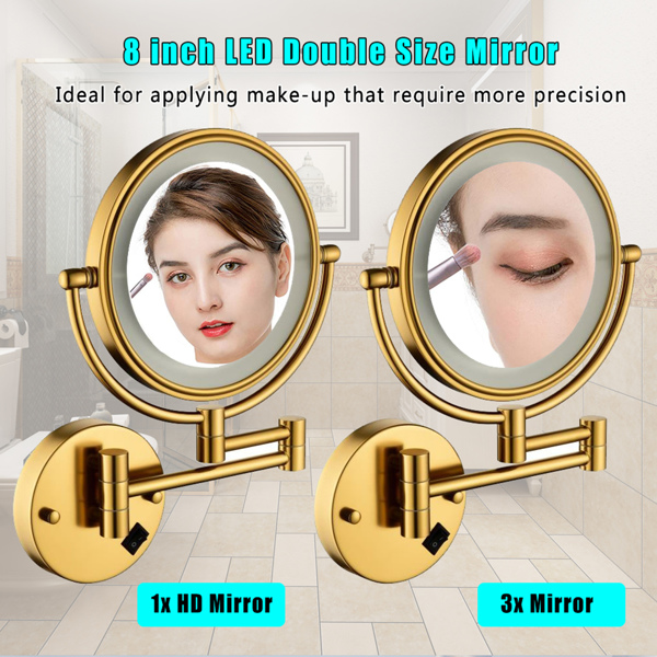 360 degree rotation waterproof button shaving mirror