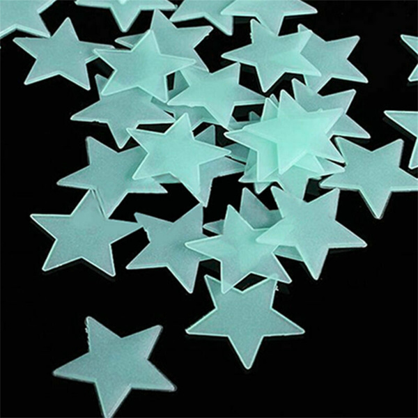 3D Stars Glow In The Dark Luminous Fluorescent Wall Stickers Kids Bedroom