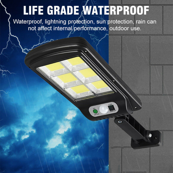 LED Solar Street Wall Light PIR Motion Sensor Waterproof Flood Lamp w/Remote