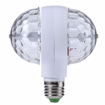 E27 6W Double-Headed LED Ball Stage RGB Light Bulb Rotating Lamp KTV Party Disco