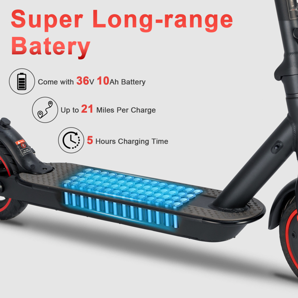 【Not certified, not for sale on Amazon】8.5 Inch Inner Honeycomb Tire 36V 10A.h Electric Scooter Black