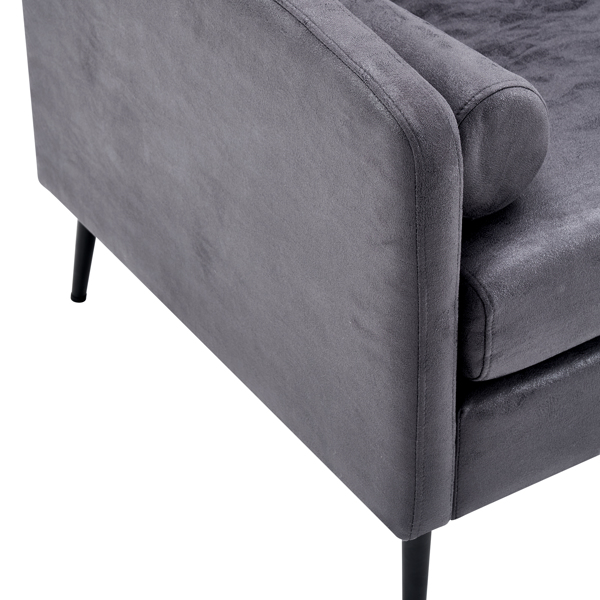 97*71*74cm 1.5 Seats Hot Stamping Cloth Surrounding Chair With Pillow Indoor Circle Chair Dark Grey