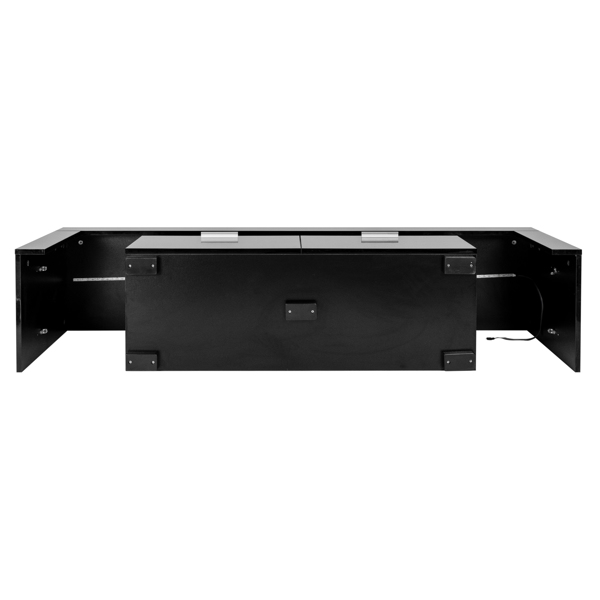 Modern Design Black TV Stand with LED Lights,High glossy Front and Side TV Cabinet.TV Bench,Can be assembled in Lounge Room, Living Room or Bedroom