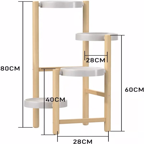 WTZ Plant Stand Indoor, Bamboo Plant Shelf, 4 Tier Tall Plant Stand Outdoor for Multiple Plants, Plant Shelves for Window Garden Balcony Living Room