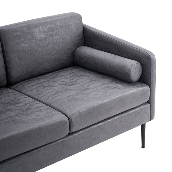 134*71*74cm Hot Stamping Cloth With Pillow Two-seater Surrounding Chair Indoor Two-seater Sofa Dark Grey