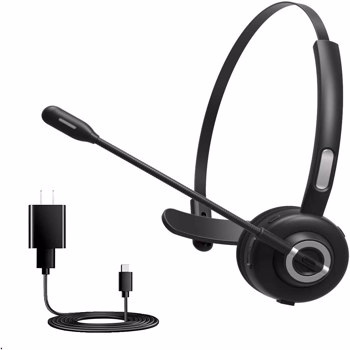 Reesoul Trucker Bluetooth Headset, Wireless Cell Phone Headset,CVC 6.0 Noise Canceling Mic for Customer Service Chat, 18hr Talktime, Headset for Office Call Center