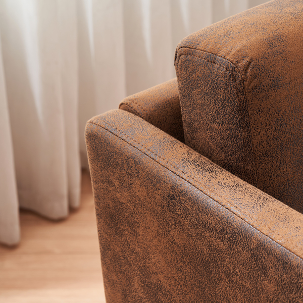 97*71*74cm 1.5 Seats Hot Stamping Cloth Surrounding Chair With Pillow Indoor Circle Chair Dark Brown