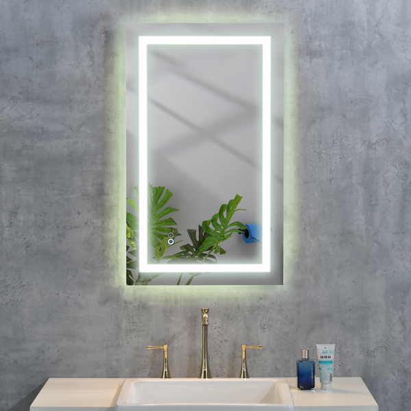 LED Bathroom Mirror with Lights, 40×24 Inch Smart Vanity Mirrors,Lighted Wall Mounted Anti-Fog Dimmable Mirror,Adjustable White/Warm/Natural Lights(Horizontal/Vertical)