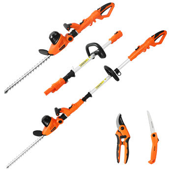 2IN1 Corded Telescopic Pole Hedge Trimmer Long Reach Lightweight SK5 Blade 600W