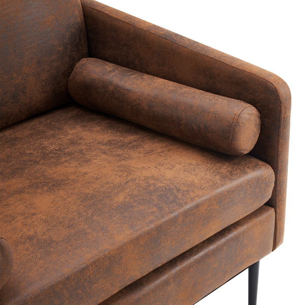 97*71*74cm 1.5 Seats Hot Stamping Cloth Surrounding Chair With Pillow Indoor Circle Chair Dark Brown