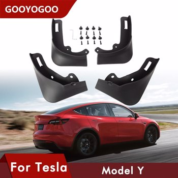 GOOYOGOO Tesla Model Y Mud Flaps Front Rear Splash Guards Fender Kit （Set of 4） No Need to Drill Holes , Mudguards Fender Compatible with Tesla Model Y 2020-2022