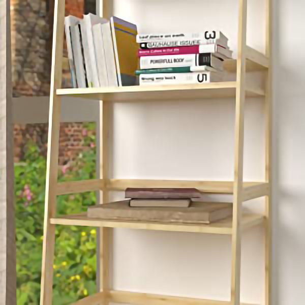 WTZ Bookshelf, Ladder Shelf with Drawers, 5 Tier Tall Bookcase, Modern Open Book Case for Bedroom, Living Room, Office, BC-239 Natural