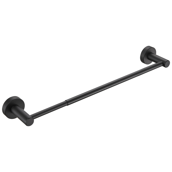 16-27 Inches Adjustable Expandable Towel Bar for Bathroom Kitchen Thicken Space Aluminum Wall Mount Matte Black[Unable to ship on weekends, please place orders with caution]