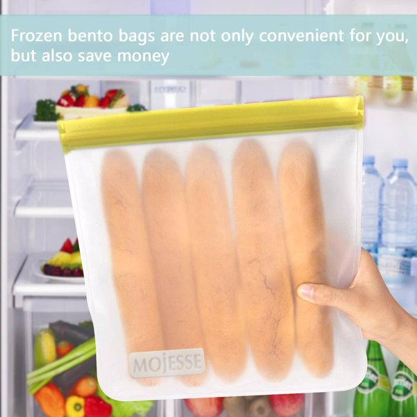 5 Pack Leakproof Freezer Gallon Bags BPA Free- Extra Thick Durable Reusable Storage Bags - Reusable Snack Bags For Food Fruit Travel Storage Home Organization