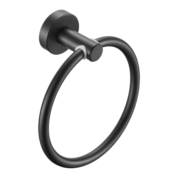 Towel Ring Matte Black, Bath Hand Towel Ring Thicken Space Aluminum Round Towel Holder for Bathroom[Unable to ship on weekends, please place orders with caution]
