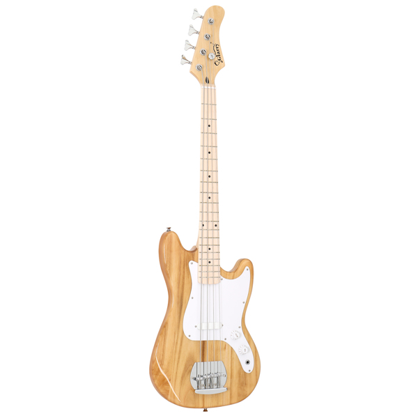 [Do Not Sell on Amazon] Glarry 4 String 30in Short Scale Thin Body GB Electric Bass Guitar with Bag Strap Connector Wrench Tool Burlywood