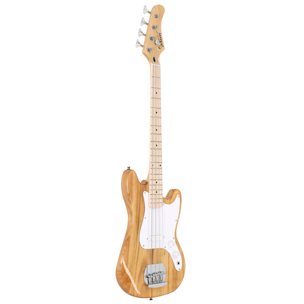 [Do Not Sell on Amazon] Glarry 4 String 30in Short Scale Thin Body GB Electric Bass Guitar with Bag Strap Connector Wrench Tool Burlywood