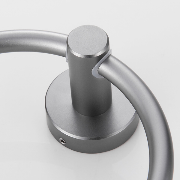 Towel Ring Gun Grey, Bath Hand Towel Ring Thicken Space Aluminum Round Towel Holder for Bathroom[Unable to ship on weekends, please place orders with caution]
