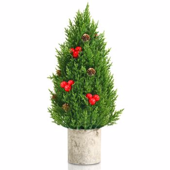 18.5\\" Tabletop Artificial Christmas Tree w/ 170 PE Branches & Pulp Stand 
