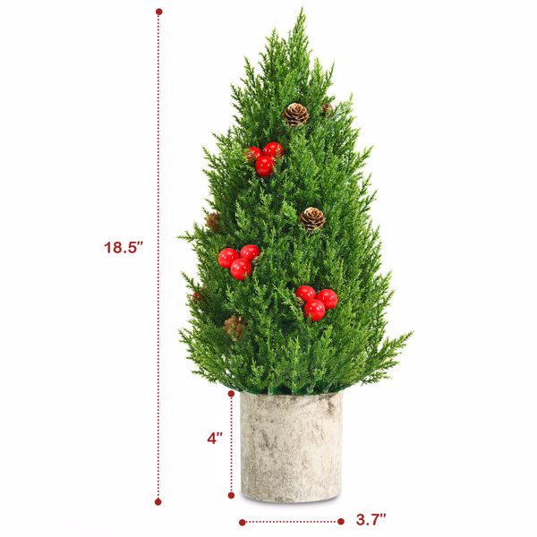 18.5" Tabletop Artificial Christmas Tree w/ 170 PE Branches & Pulp Stand 
