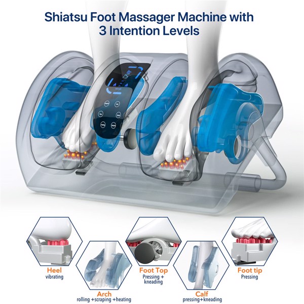 Foot Massager with Heat & Remote 5-in-1 Reflexology System
