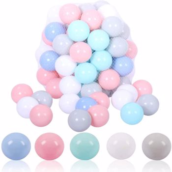Ball Pit Balls-2 inches Pool Plastic Balls, Crush Proof Balls Swim Pit Fun Toy with Storage Bag for Baby Playhouse Pool Birthday Party Decoration Pack of 50