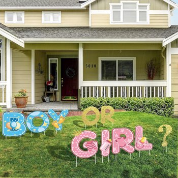 10PCS Gender Reveal Yard Sign With Stakes Boy or Girl Baby Shower Party Supplies for Indoor Outdoor Decoracion