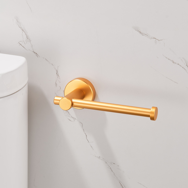 Toilet Paper Holder Brushed Gold Thicken Space Aluminum Toilet Roll Holder for Bathroom, Kitchen, Washroom Wall Mount [Unable to ship on weekends, please place orders with caution]