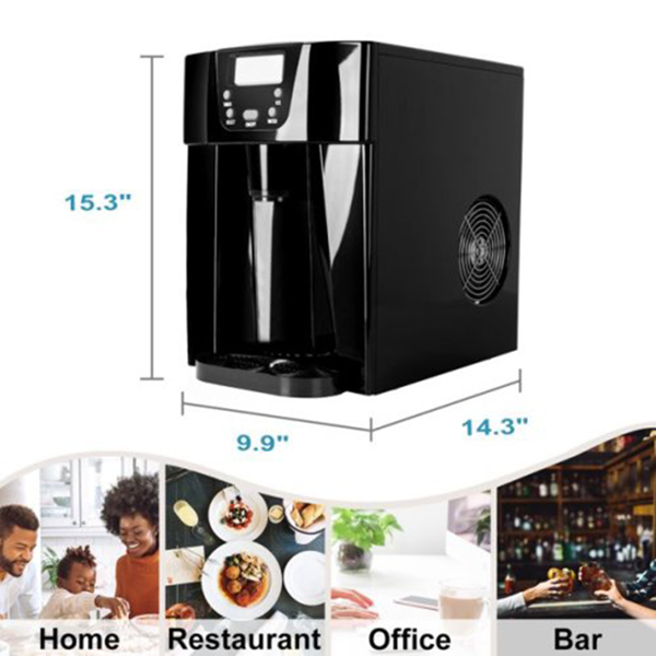 Countertop Ice Maker Machine, Portable Ice Makers Countertop, Make 60g ice in 6mins ,Ice cube shape with hollow cylinder，Make 9 pieces of ice at a time