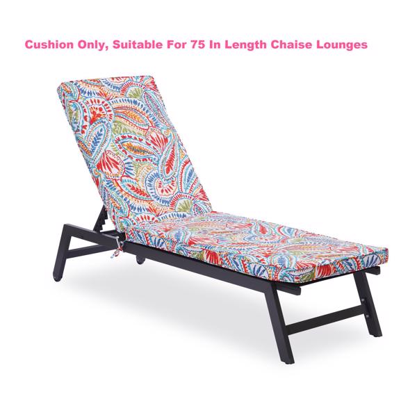 Outdoor Lounge Chair Cushion Replacement Patio Funiture Seat Cushion Chaise Lounge Cushion（Flower Color）