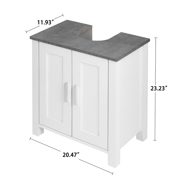 2 Doors Storage Cabinet Under Sink Bathroom Vanity, Wood Pedestal Sink Base Cabinet 