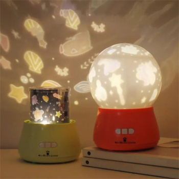 LED Night Light, 360 Degree Rotating Baby Music Projector Night Light, Kids Sleep Light Green
