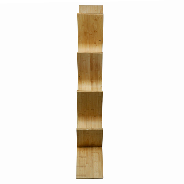  Tree Bamboo Bookshelf for Bedroom, 8 Shelf Rustic Wood color Bookcase