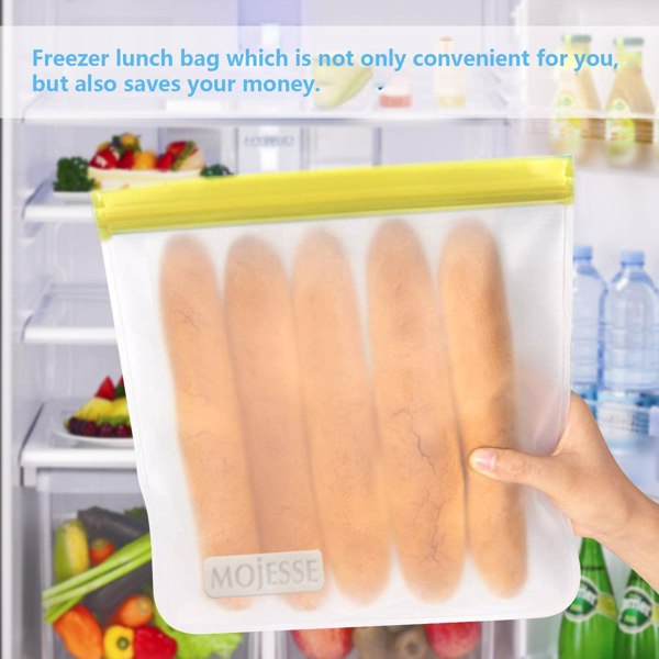 Reusable Sandwich Bags - 10 Pack Leakproof Freezer Gallon Bags BPA Free- Extra Thick Durable Reusable Storage Bags - Reusable Snack Bags For Food Fruit Travel Storage Home Organization