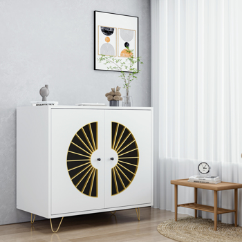 Docooler entryway cabinet with fan pattern