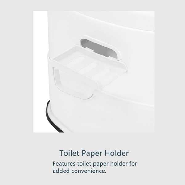 Portable Toilet with Non-slip insert Grey