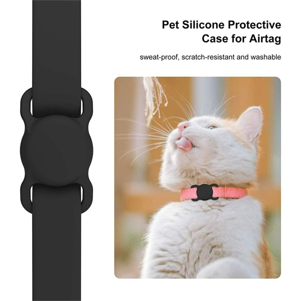  For Apple Airtag GPS Finder Dog Pet Collar Loop Silicone Protective Case
