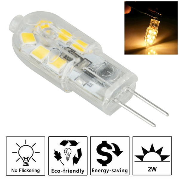 10pcs G4 12SMD Light Bulbs DC 12V Dimmable Warm White 2835 LED Replacment