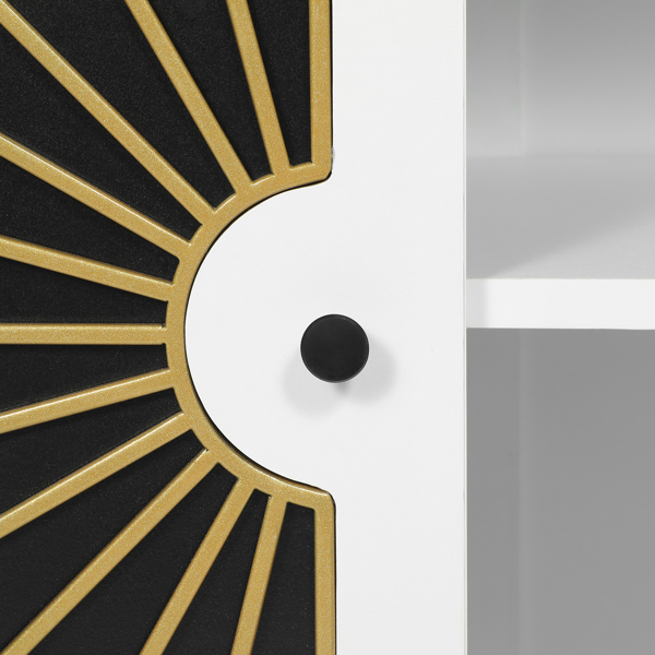 Docooler entryway cabinet with fan pattern