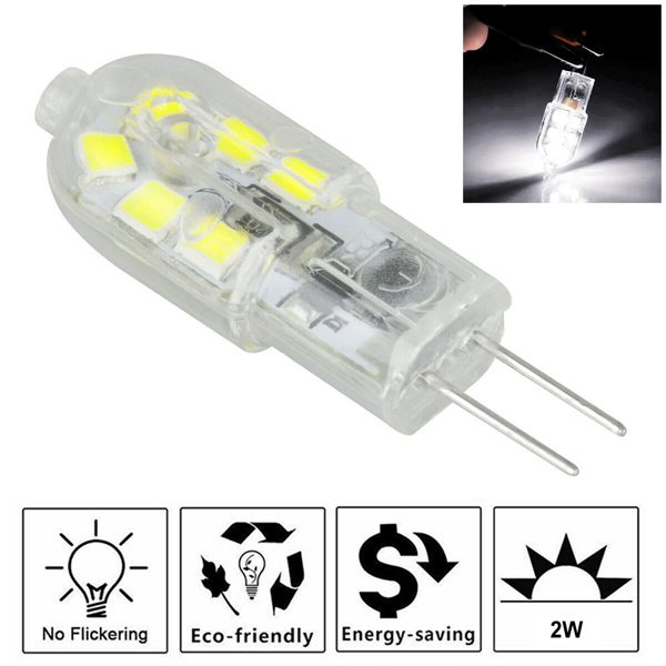 10pcs G4 12SMD Light Bulbs DC 12V Dimmable Cool White 2835 LED Replacment