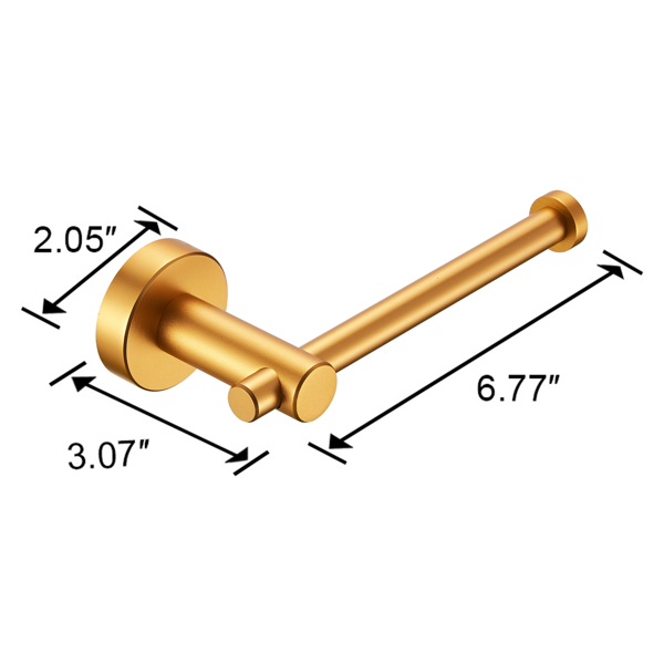 Toilet Paper Holder Brushed Gold Thicken Space Aluminum Toilet Roll Holder for Bathroom, Kitchen, Washroom Wall Mount [Unable to ship on weekends, please place orders with caution]