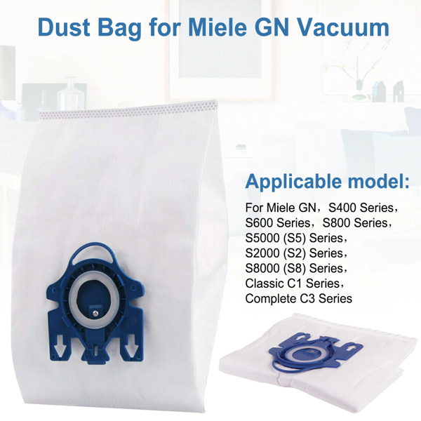 5PCS Vacuum Cleaner Bags for Miele GN AirClean 3D Efficiency Dust Bags Replace