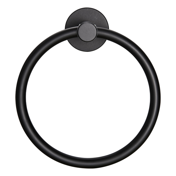 Towel Ring Matte Black, Bath Hand Towel Ring Thicken Space Aluminum Round Towel Holder for Bathroom[Unable to ship on weekends, please place orders with caution]