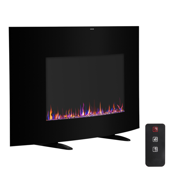ZOKOP SF301-35 35" 1400W Cambrio Wall Hanging/Fireplace Single Color/Fake Wood/Heating Wire/Small Remote Control Black