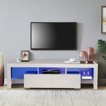 High Gloss UV Led Lights TV Stand,TV Cabinet.TV Bench.White Color.