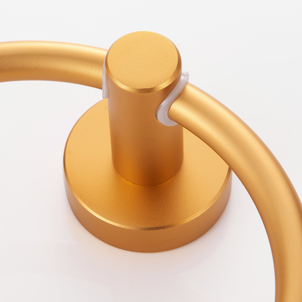 Towel Ring Brushed Gold, Bath Hand Towel Ring Thicken Space Aluminum Round Towel Holder for Bathroom[Unable to ship on weekends, please place orders with caution]