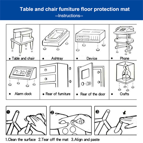 Felt Pads For Furniture Table Chair Feet Leg Hardwood Floors Protectors