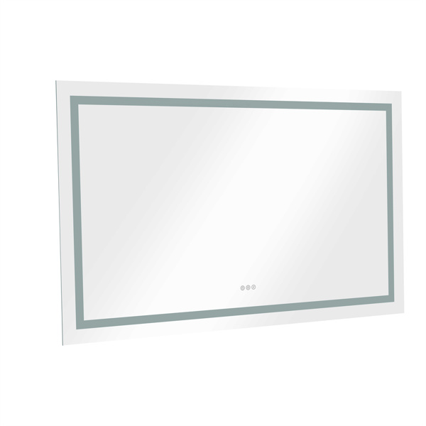 60 in. W x 36 in. H Frameless LED Single Bathroom Vanity Mirror in Polished Crystal